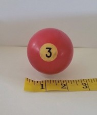 Vintage No. 3 Solid Red Pool Ball Billiard 2" Replacement O 