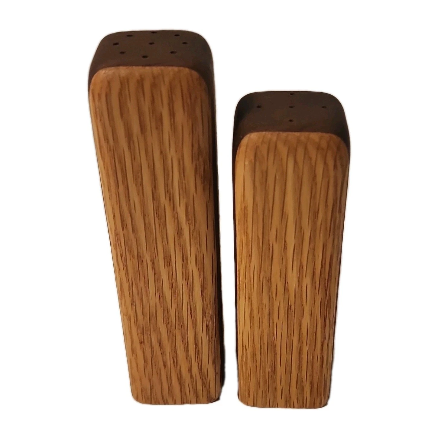 Wood Salt and Pepper Shaker Set Modern Brown Tableware Manual