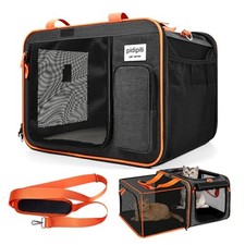 pidipiti 20x14x14 Expandable Large car Carrier for 1 Large /2 Medium Cats