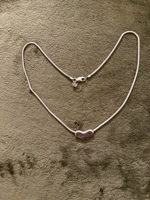 .999 Schlangenkette aus reinem Silber mit Herzschieber 16,25 Zoll Länge