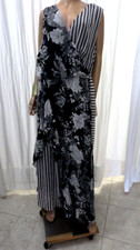 NWT INC PLUS SZ 24W MIX PRINT LINED FAUX WRAP RUFFLE FIT & FLARE LINED BUST 52"