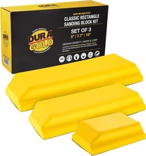Dura-Gold Pro Series Classic Rectangle Hand Sanding Block Kit with 3 Blocks, 5",
