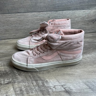 Vans Sk8-Hi Reissue Unisex M9/W10.5 Skate Shoe Rose Cloud Knotted Velvet Sneaker