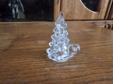 Vintage Biedermann Glass Crystal Christmas Tree Candle Holder Holiday Decor