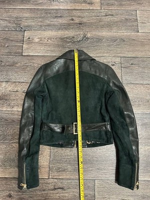 dolce gabbana women leather suede jacket black made in Italy xs | eBay