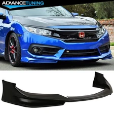 Fits 16-18 Honda Civic EX LX AP Style PU Front Bumper Lip Spoiler - Unpainted