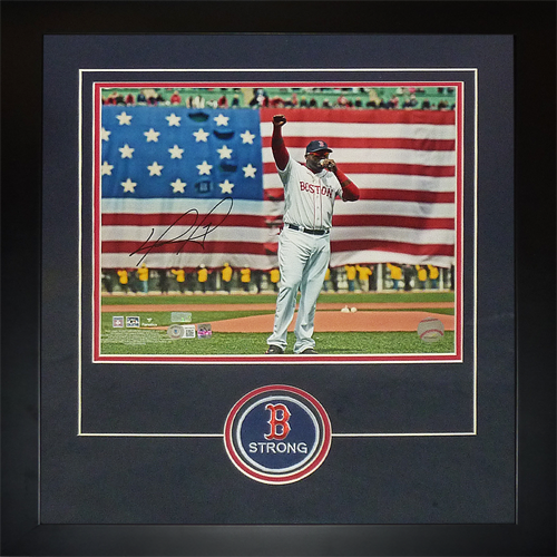 David Ortiz Autographed Signed Boston Red Sox (Boston Strong Speech) Deluxe Framed 11x1 