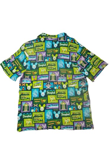 NEW Disney Shirt Adult Large Green Shag Disneyland Mickey Mouse Button Up Parks - Picture 8 of 8