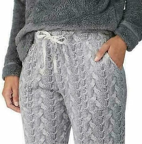 NEW! WOMEN'S JANE & BLEECKER COZY LOUNGE SET! SHERPA & FLEECE PJ SET GREY - Picture 5 of 5