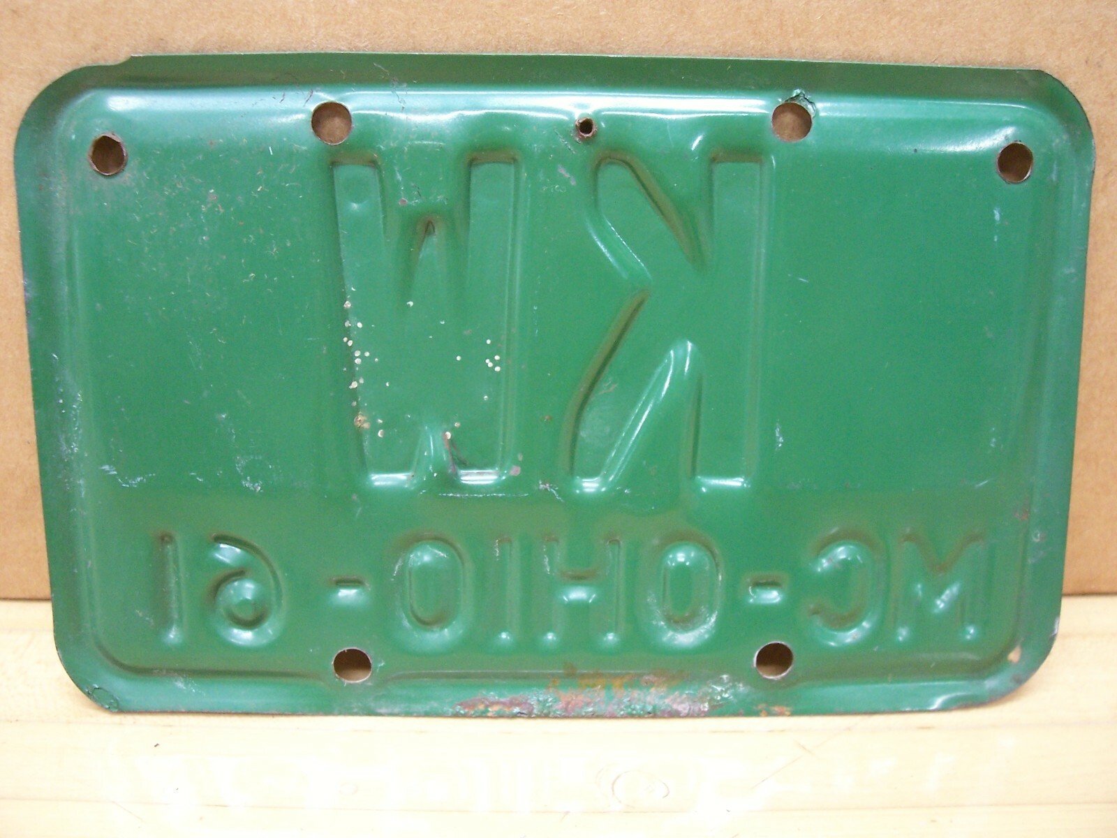 Vintage 61 1961 Ohio OH Motorcycle Scooter License Plate Tag Original