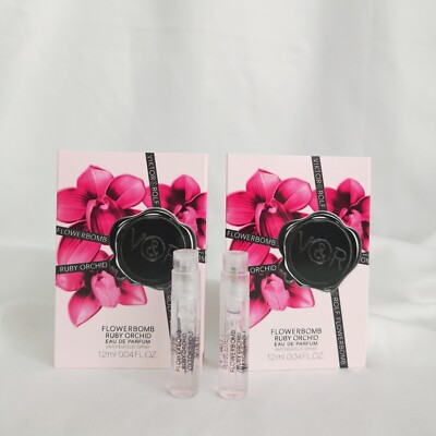 2 New Viktor & Rolf Flowerbomb Ruby Orchid eau de parfum 0.04oz each Sample Sz