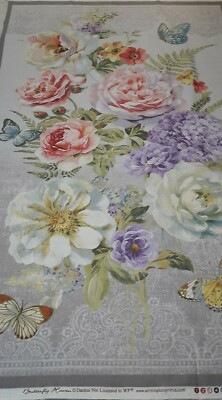 Wilmington Drucke 100 % Baumwolle Quilt Panel ''Butterfly Haven'' B 24'' x L 44''