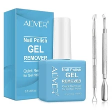 Gel Nail Polish Remover with 1Pcs Cuticle Pusher and Nail Polish Scraper SET