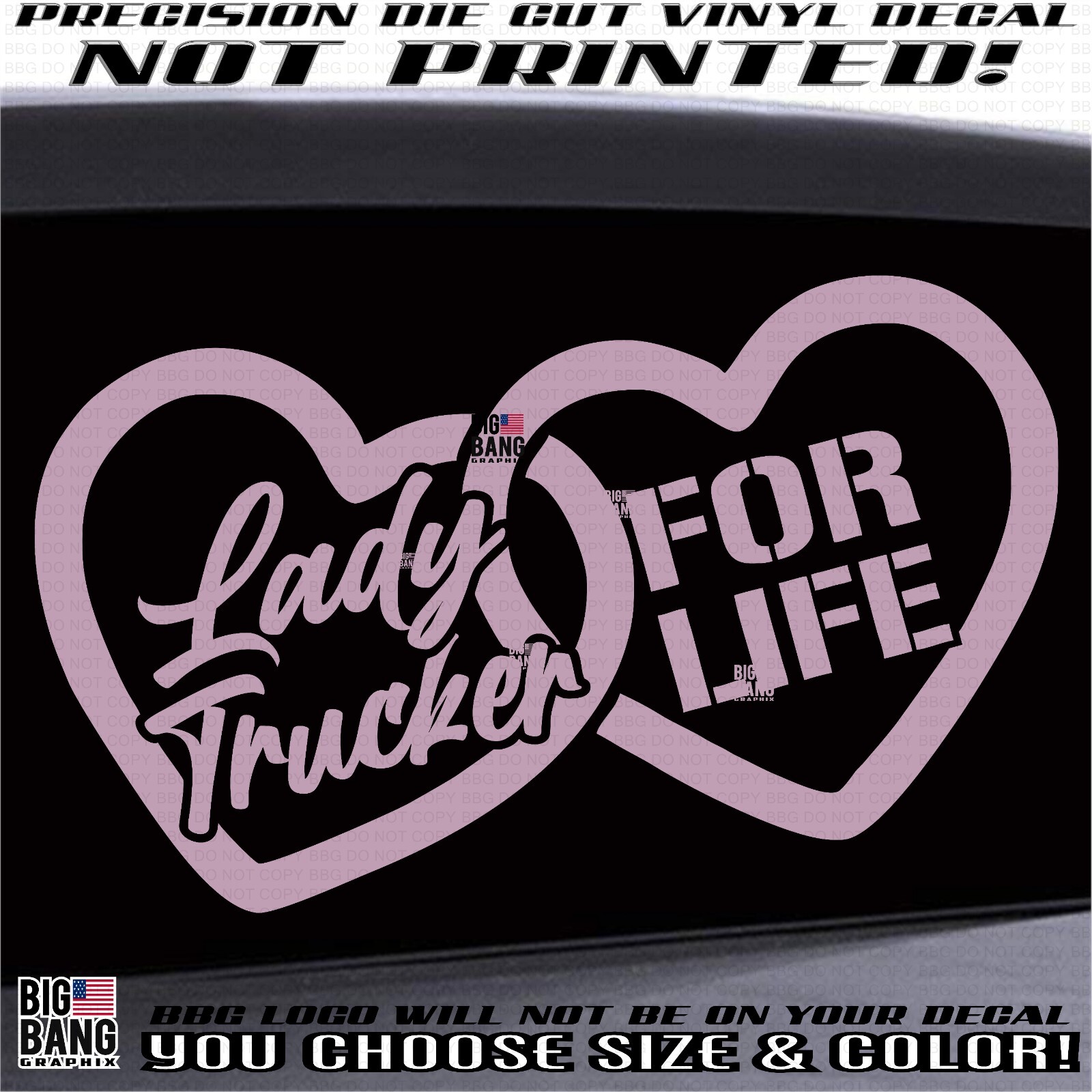 Badass Lady Trucker Vinyl Decal Sticker for Semi Rig & Truck Driver Mom