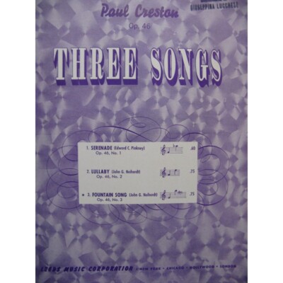CRESTON Paul Fountain Song Gesang Klavier 1952