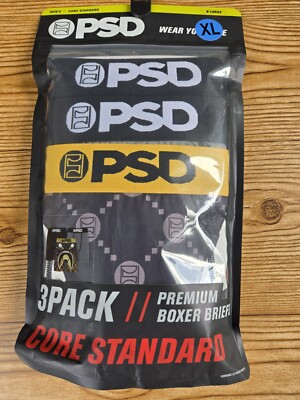 PSD 3 Pack Core Standard Premium Boxer Briefs Men's XL (40-42)