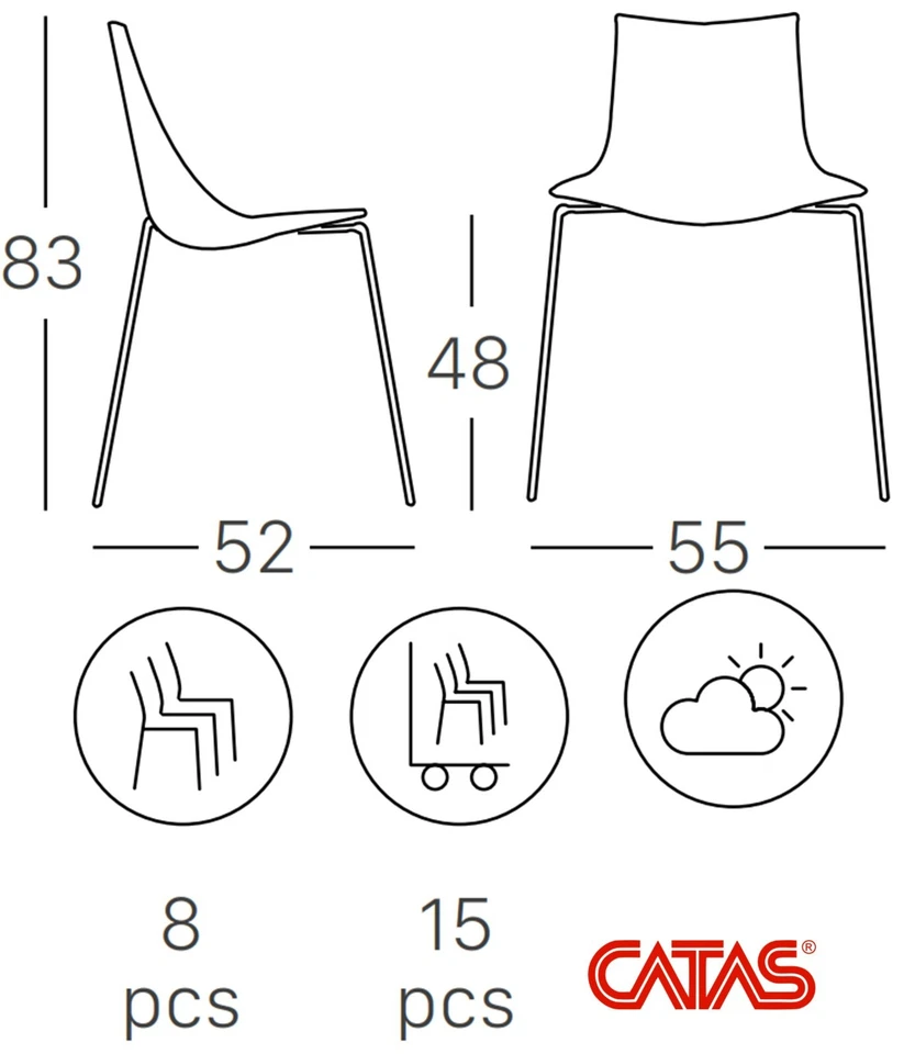SCAB DESIGN SET da 6 SEDIE CASA BAR PRANZO ZEBRA BICOLORE 4 GAMBE VERNICIATE - Immagine 2 di 4