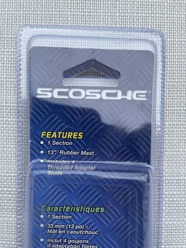 Scosche 13" RUBBER REPLACEMENT ANTENNA MAST w/ 4 ADAPTERS, PART# RM906R - Picture 4 of 9