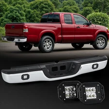 PREENEX Chrome Rear Bumper Assembly with LED lights For 2000-2006 Toyota Tundra 