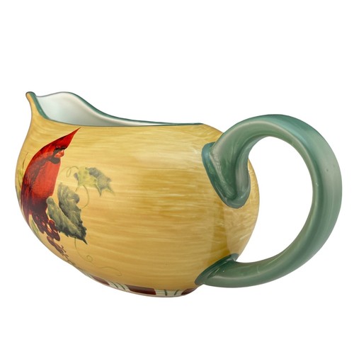 Lenox China WINTER GREETINGS Everyday Gravy Boat Cardinal Tartan Stoneware - Picture 2 of 7