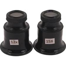 12X 15X Double Lens Eye Loupe Jewelers Watchmakers
