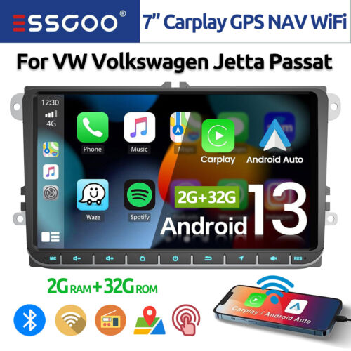 For VW Volkswagen Jetta Passat 9" Carplay Android 13.0 Auto Car GPS Stereo Radio - Picture 1 of 16