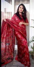 Sambalpuri Silk Saree Ikat Weave Odisha Handloom with Fall P - Handmade in India