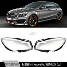 Pair Headlamp Headlight Lens Cover For Mercedes Benz W117 CLA250 CLA45 2016-2019
