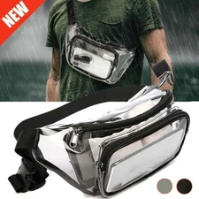 Men Women Transparent Waist Bag Clear Fanny Pouch Outdoor Travel Pack Adjustable