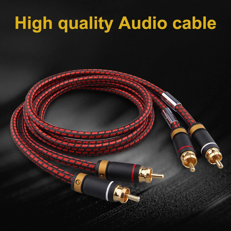 Primeda Audiophile Subwoofer Audio Cable 2 Male to 2 Male RCA Hi Fi Braided Red - Image 3 of 4