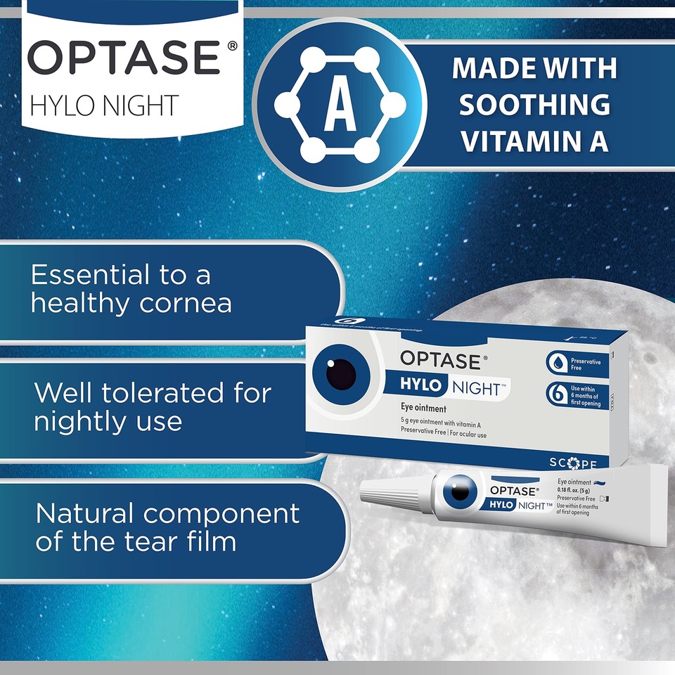 Optase HYLO Night for Dry Eyes Preservative Free Lubricant Ointment