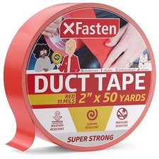 XFasten Super Strong Duct Tape 2 Inches x 50 Yards Red, 2-Inch by 50-Yards 