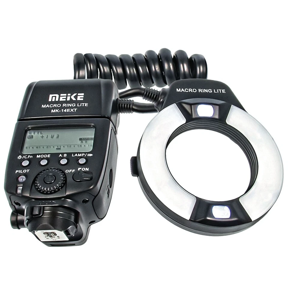 Meike TTL Macro Ring Flash for Canon DSLRs (52mm-77mm lenses) - MK-14EXT | GN 14 - Image 3 of 4
