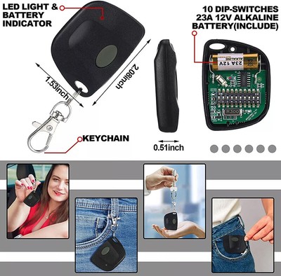 Universal Remote Control for Multi-Code/Linear/Digi Code Garage Doors 12V 23A