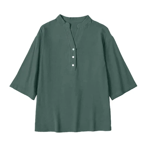 3/4 Sleeve Women's Top Casual Loose Round Neck T Shirt Cute Solid Color Long - Picture 21 of 42