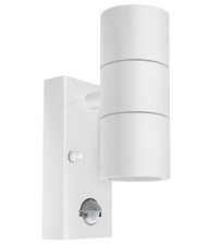 PIR Matt White Up Down Stainless Steel Outdoor Wall Light Movement Sensor ZLC058