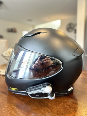 Shoei RF 1200 Matte Black Racing Motorcycle Helmet Size S w/Cardo