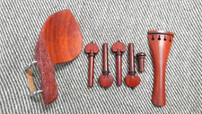 New Wine Colour Violin Parts -Tailpiece/Pegs/Chinrest in Padouk - 4/4 size   