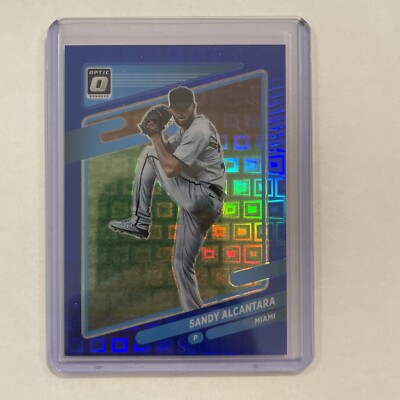 2021 Donruss Optic Sandy Alcantara #159 Pandora Blue  #'d 75/99 Marlins