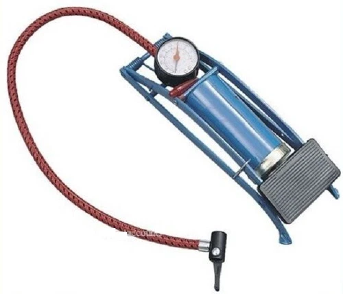 Heavy Duty Single Barrel Foot Pump With Thumb Lock and Pressure Gauge Cylinder