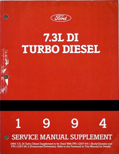 1993 Ford 7.3L Idi Turbo Diesel Service Manual Supplement