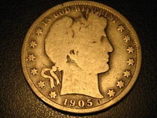 1905-O 90% Silver Barber Half Dollar BETTER DATE
