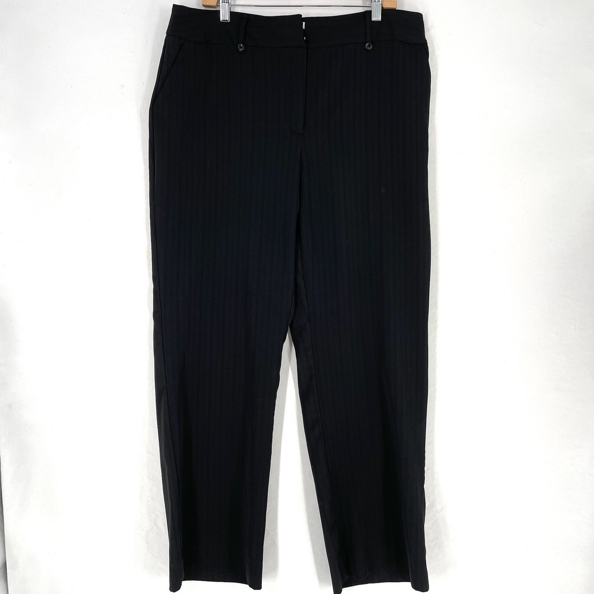 George Pinstripe Pants Slacks Women's Size 18 Black Classic Career