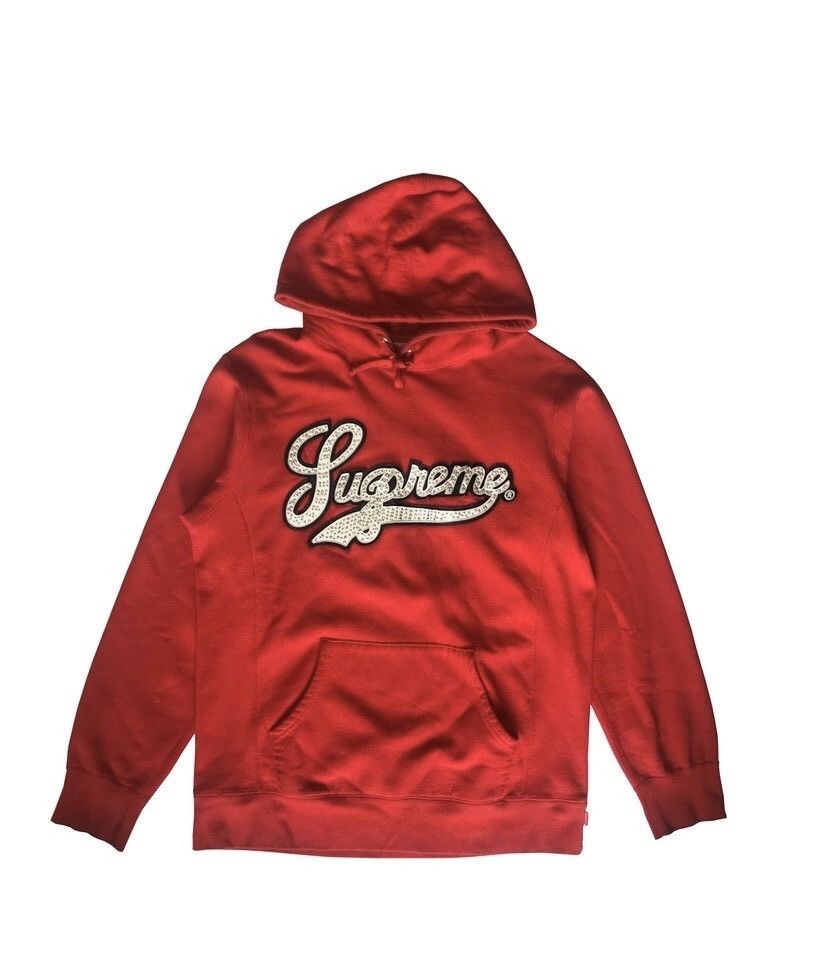 Supreme Studded Leather Script Hooded Sweatshirt XL | eBay