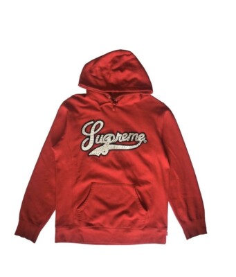 トップス Supreme16ss Studded LeatherScript Hooded Supreme Studded Leather Script Hooded Sweatshirt XL | eBay