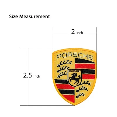Porsche Badges Crest Sew-on Caps, Shirts, Bags/Purses, Coat/Jacket (NONOFFICIAL)