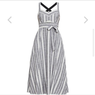 knee length dresses for ladies Verlaine White Linen Blend Maxi Dress - US 14 main image 0