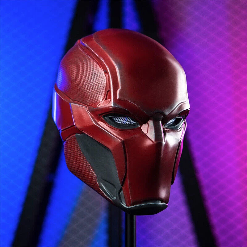 Red Hood Batman Helmet Mask Robin Visor DC Comics Cosplay Mask 1/1 Halloween Men - Image 3 of 4