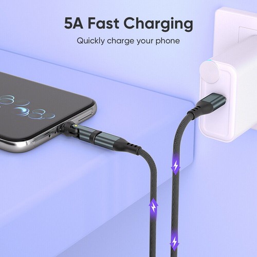 Convertisseur Magnétique USB C 9Pin Rotatif 540° 240W Charge Rapide avec Embouts Type C - Photo 14 sur 31