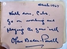 Lady Olave Baden Powell autografo firmato a mano ragazza guide boy scout scout